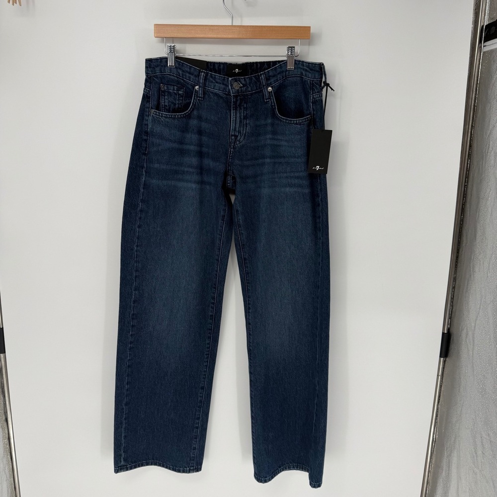 NWT 7 For All Mankind Low Straight Jeans Kendallville/Savannah Wash Sz. 30